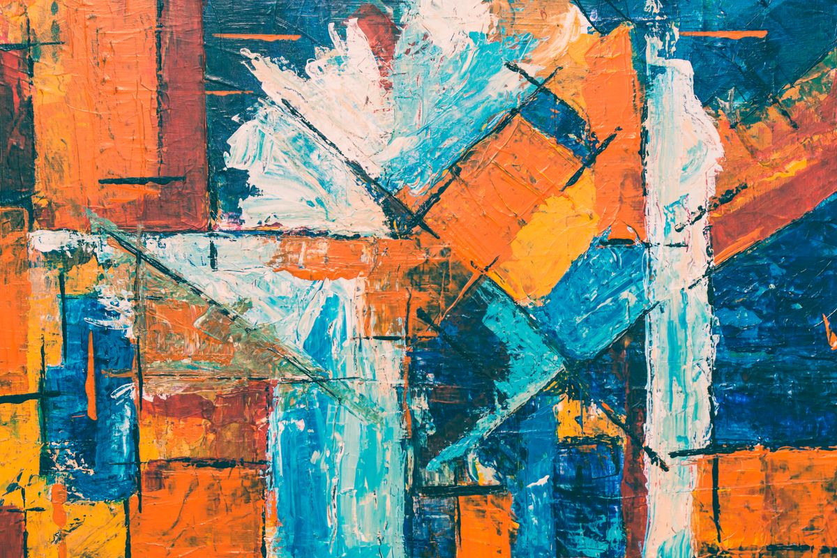 Real colorful abstract painting